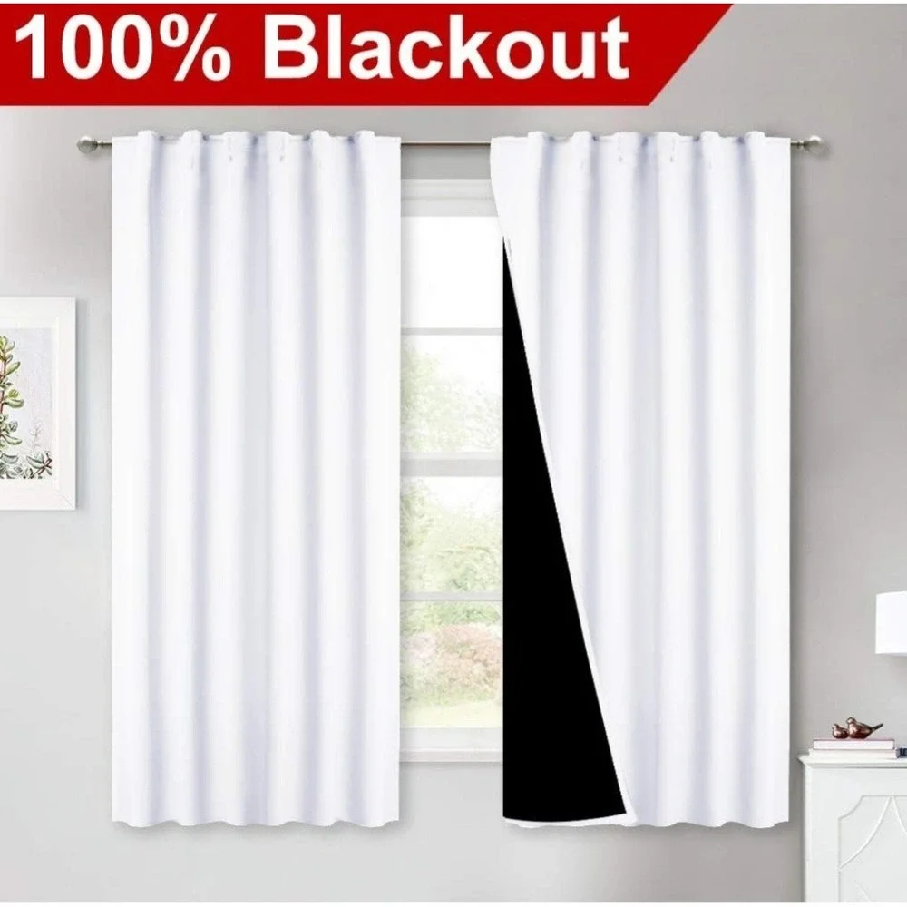 NICETOWN 100%‎ Blackout Window Curtain Panels, Cold and Full Light Blocking...